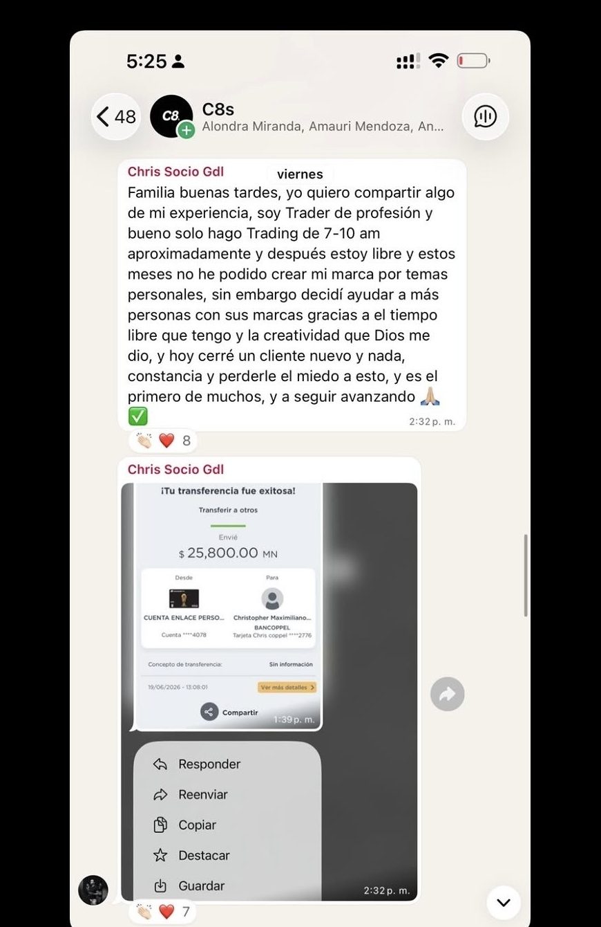 Testimonio de Chris con cierre de cliente y transferencia